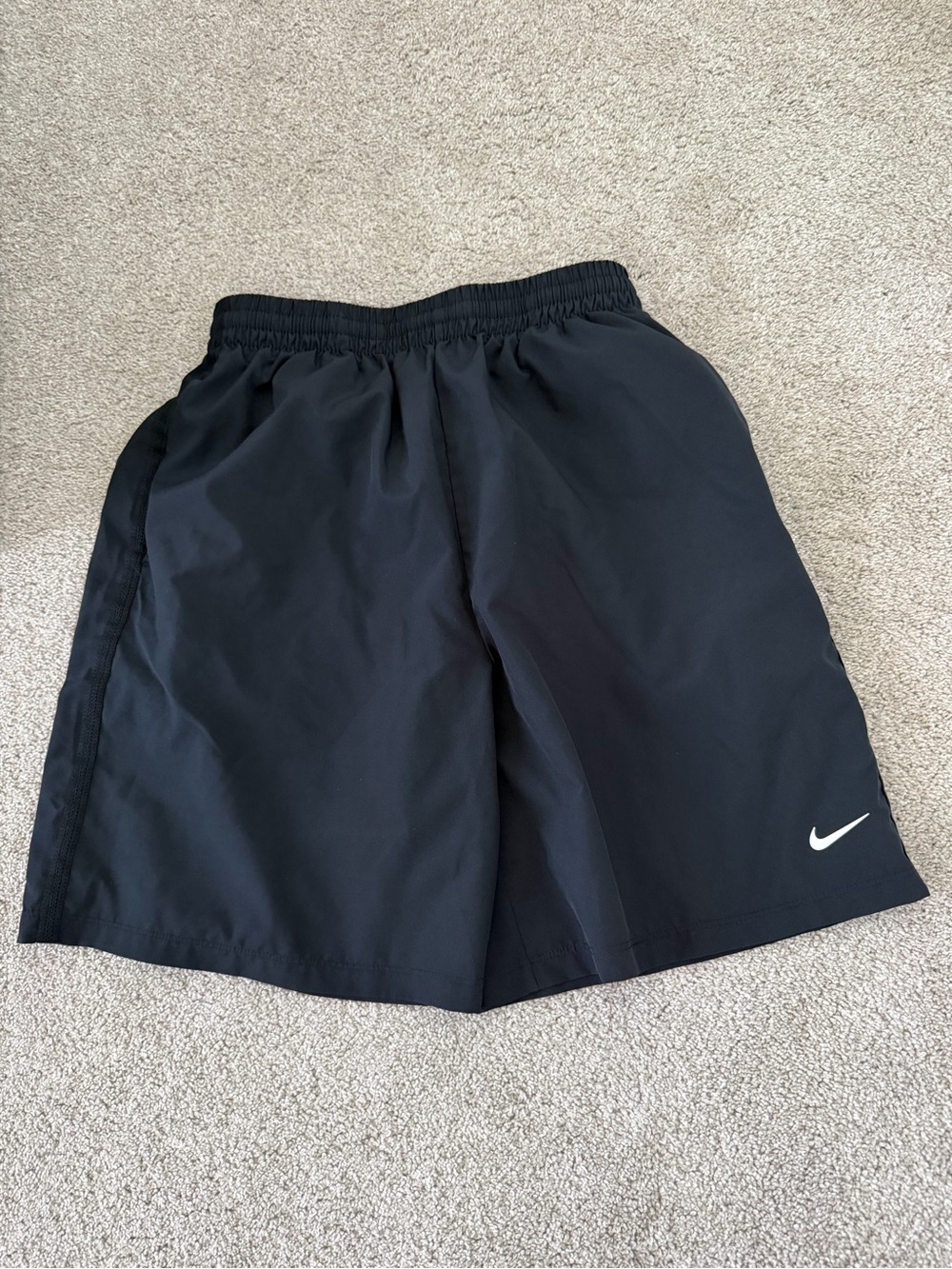 Nike Black Shorts with White Swoosh - Kids